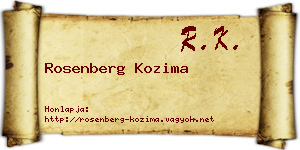 Rosenberg Kozima névjegykártya